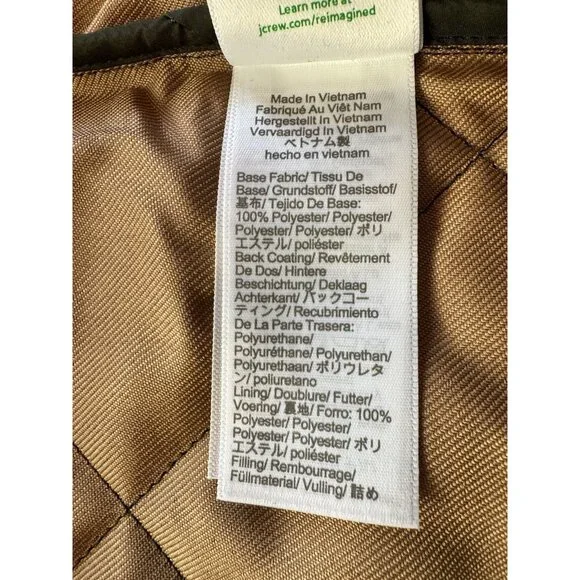 J Crew Mens Walker Vest XL Green Tan Quilted Full Zip Pockets B1930 - Picture 9 of 13